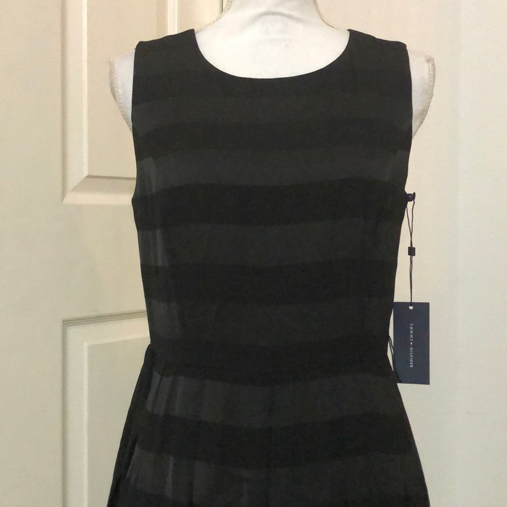 Tommy Hilfiger Striped Satin Fit & Flare Dress - Picture 3 of 6